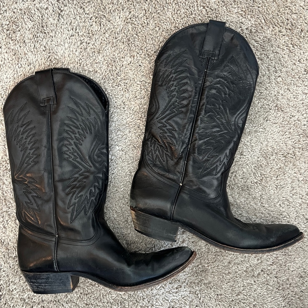 Seychelles black leather cowboy boots size 8.5